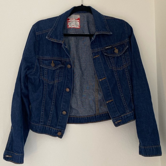 Next Jeans Cropped Denim Jacket in Size Large - Picture 1 of 7